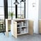 Tuhome Sicilia Kitchen Island, Two External Shelves, Double Door Cabinets, Three Shelves, White/Light Oak BBD5581 - alternate 3